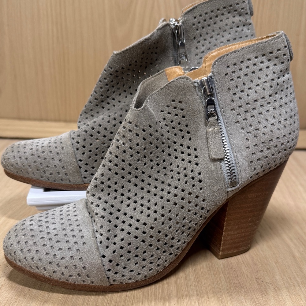 Rag & Bone Margot Booties Perforated Gray Suede 7.5